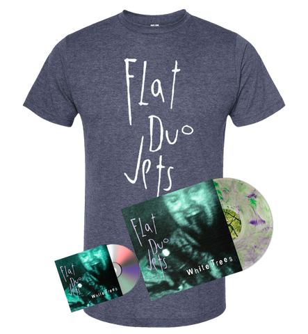 Pre-Order: Flat Duo Jets "White Trees [2024 Remaster]" Swamp Thing Colored Vinyl + CD + Tee Bundle