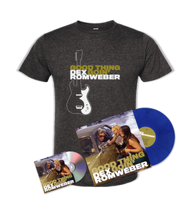 Dex Romweber Good Thing Goin' Tee + CD + Blue LP Bundle