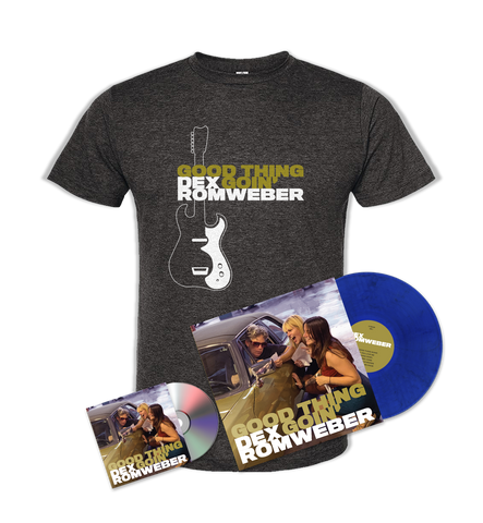 Dex Romweber Good Thing Goin' Tee + CD + Blue LP Bundle